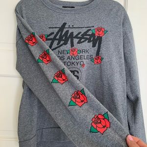 Stüssy women’s sweatshirt - roses- large